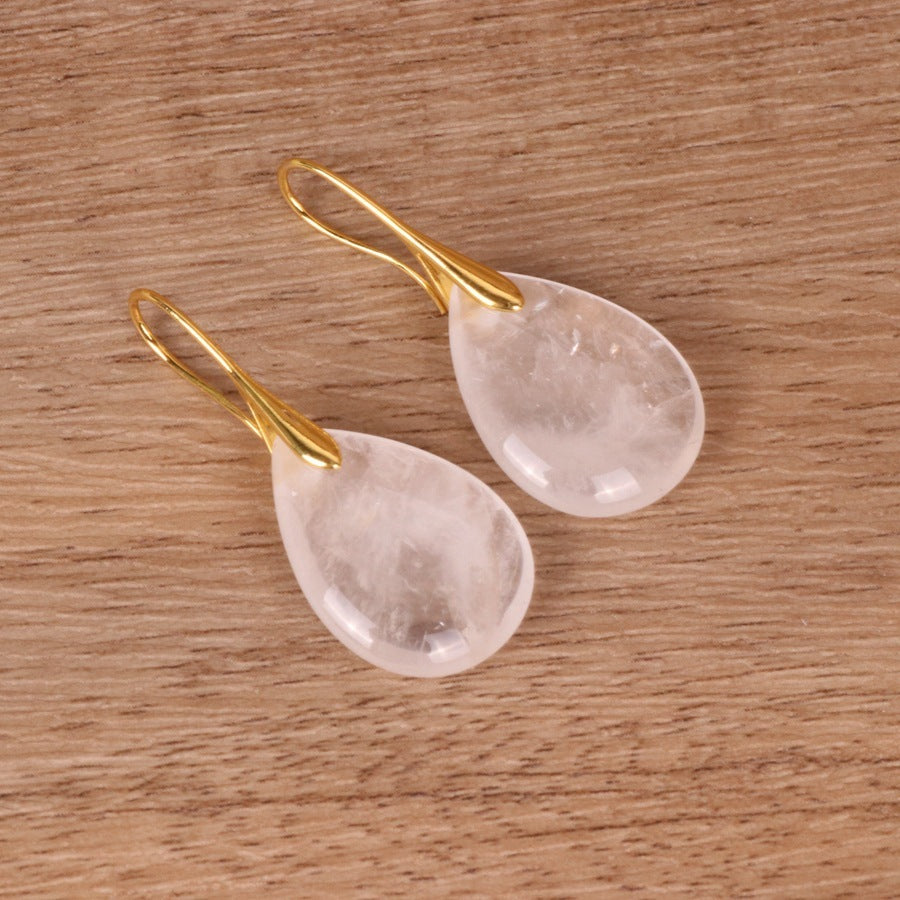 Natural Crystal Water Drop Earrings Women