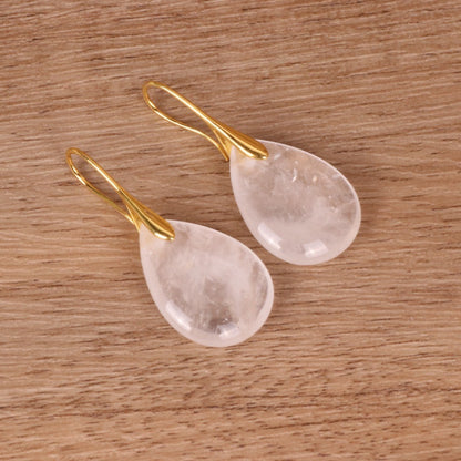 Natural Crystal Water Drop Earrings Women