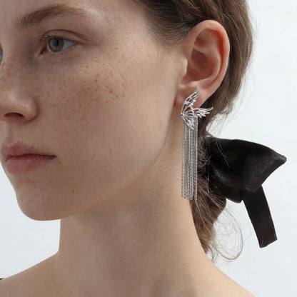 Celestial Wing Fringe Earrings