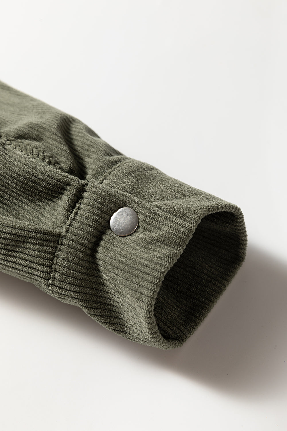 Medium Grey Ribbed Retro Floral Patchwork Shirt Style Jacket