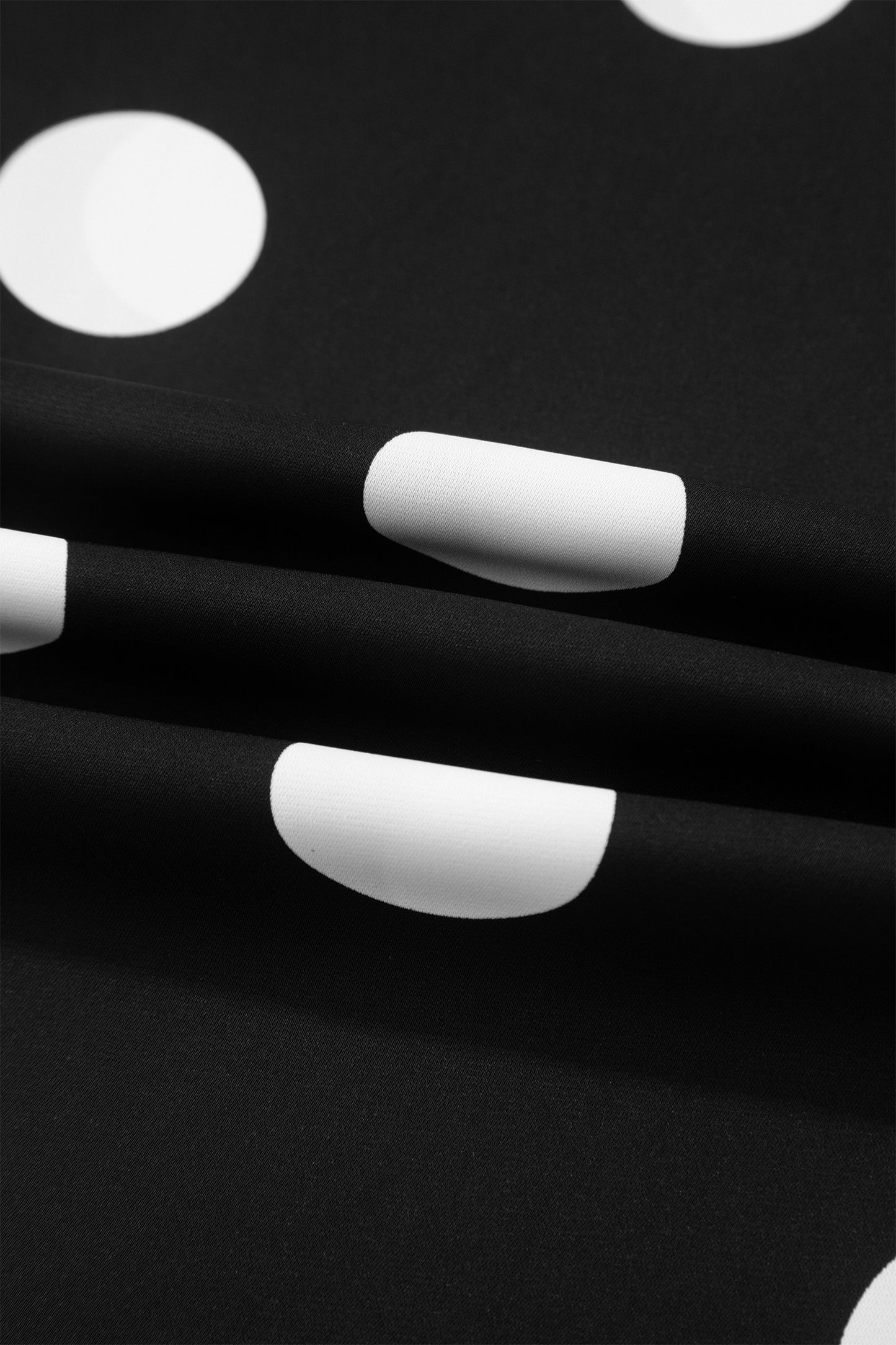 Black Polka Dot Print Pleated Round Neck Tank Casual Wide Leg Two-Piece Outfit