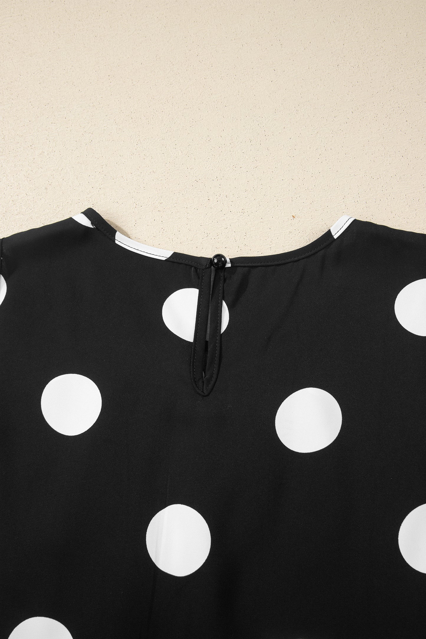 Black Polka Dot Print Pleated Round Neck Tank Casual Wide Leg Two-Piece Outfit