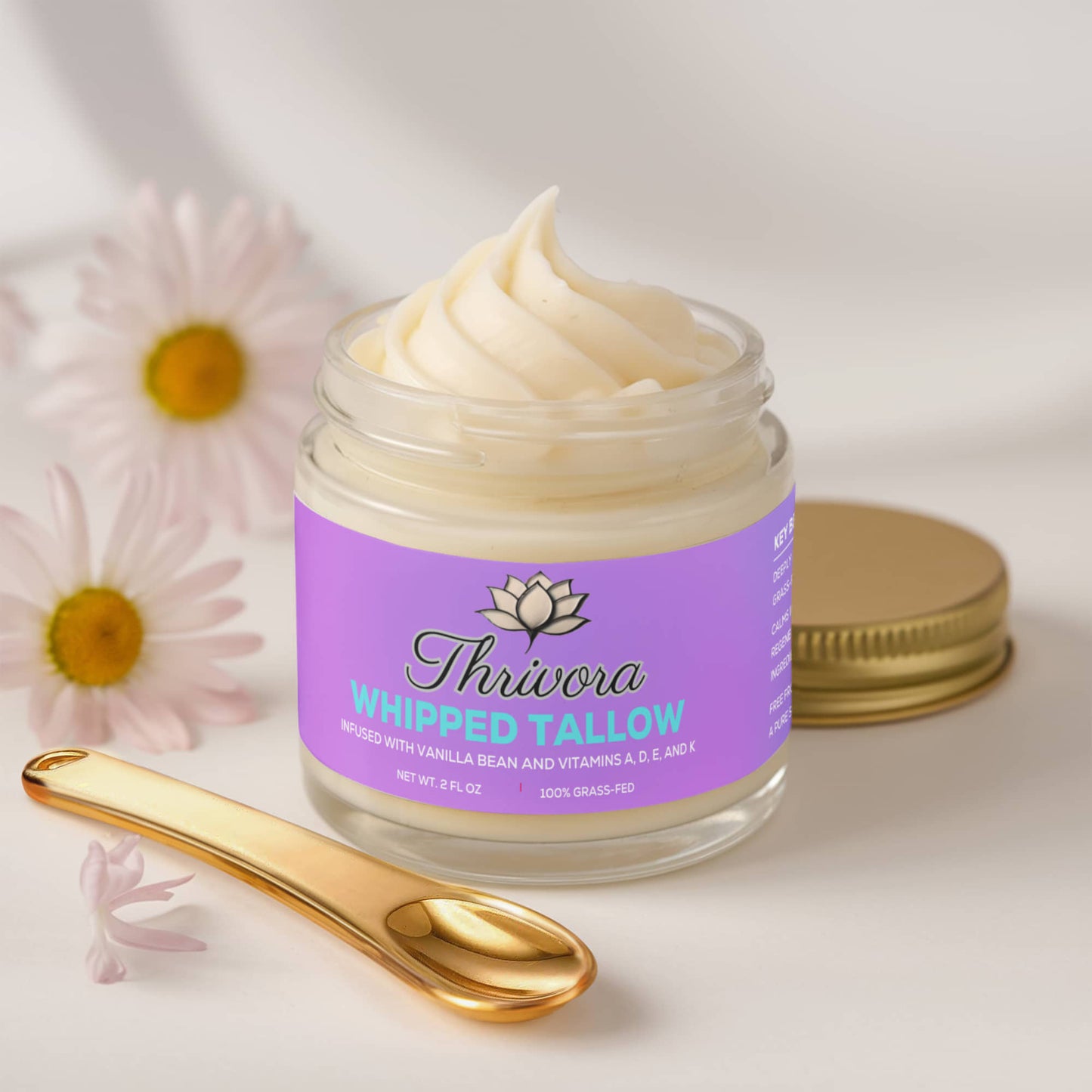 Whipped Grass-Fed Tallow Balm with Vanilla Bean