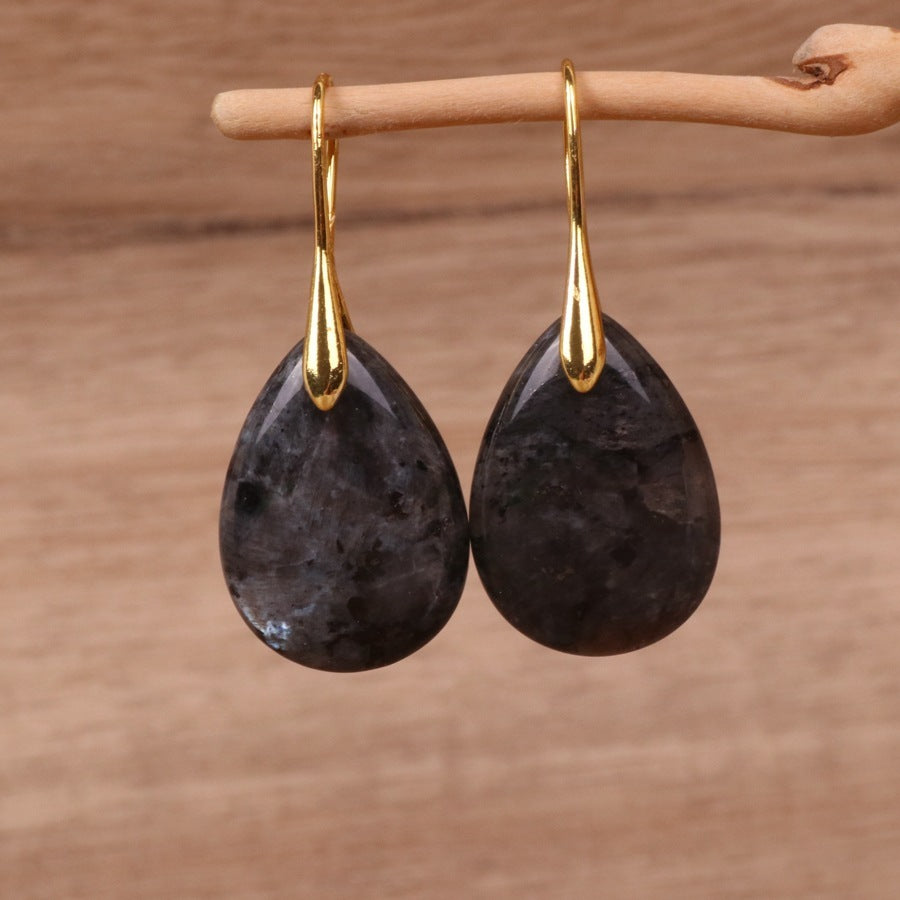 Natural Crystal Water Drop Earrings Women