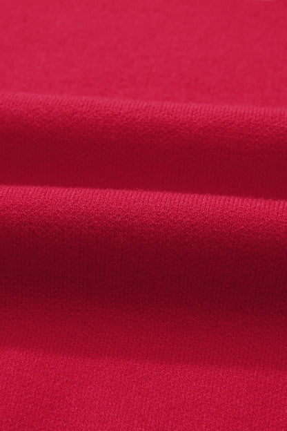 Fiery Red HO HO HO MERRY CHRISTMAS Drop Shoulder Loose Sweater